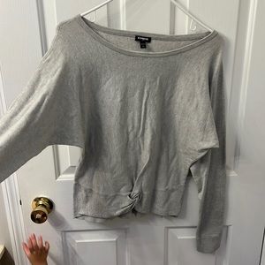 Grey knot sweater